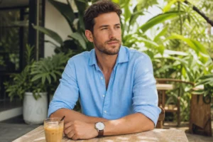 chemise manches retroussées