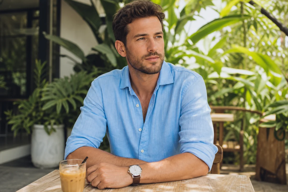 chemise manches retroussées