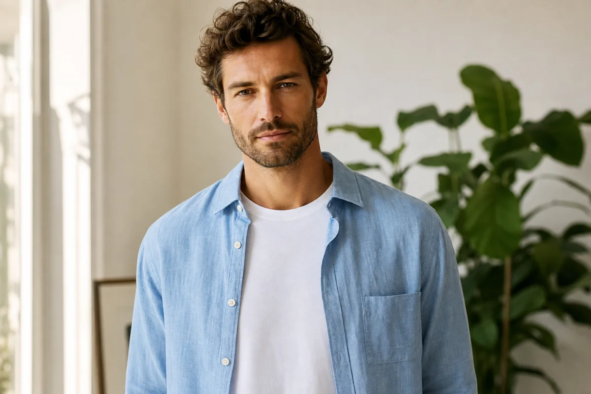 t shirt sous une chemise