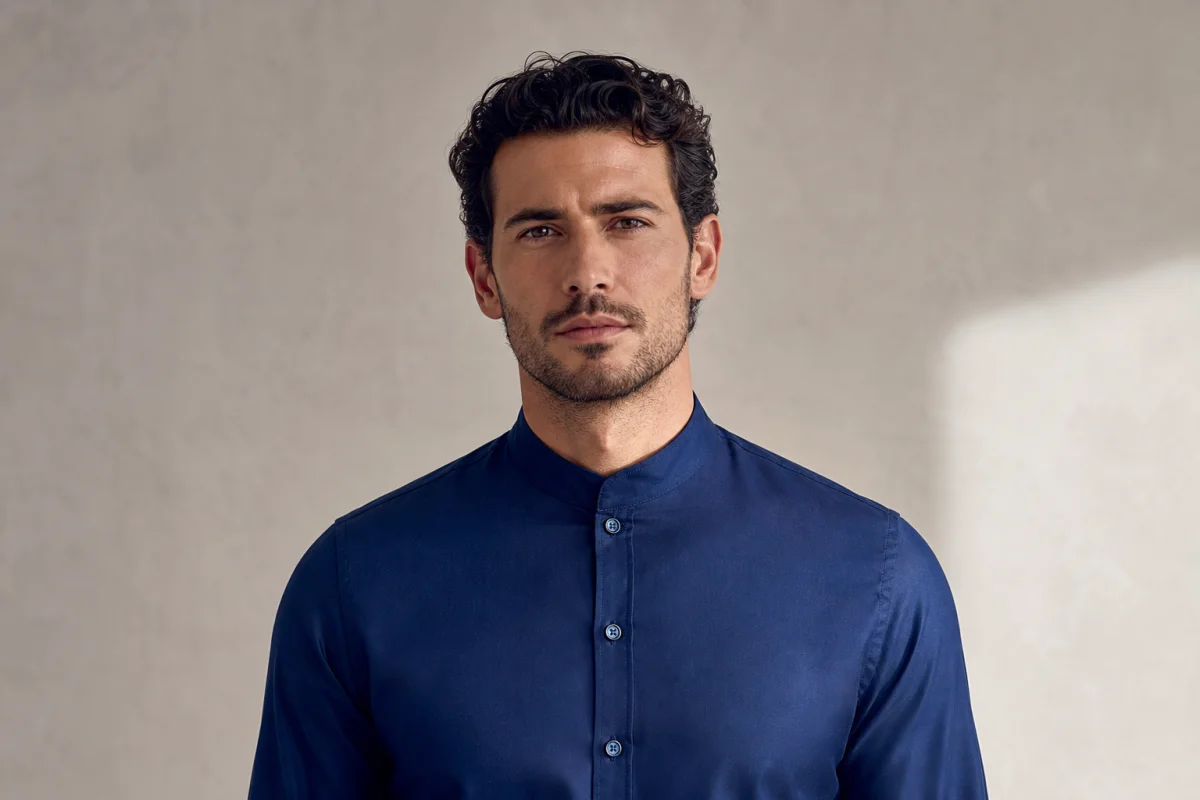 chemise col haut homme