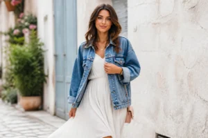 veste en jean oversize femme